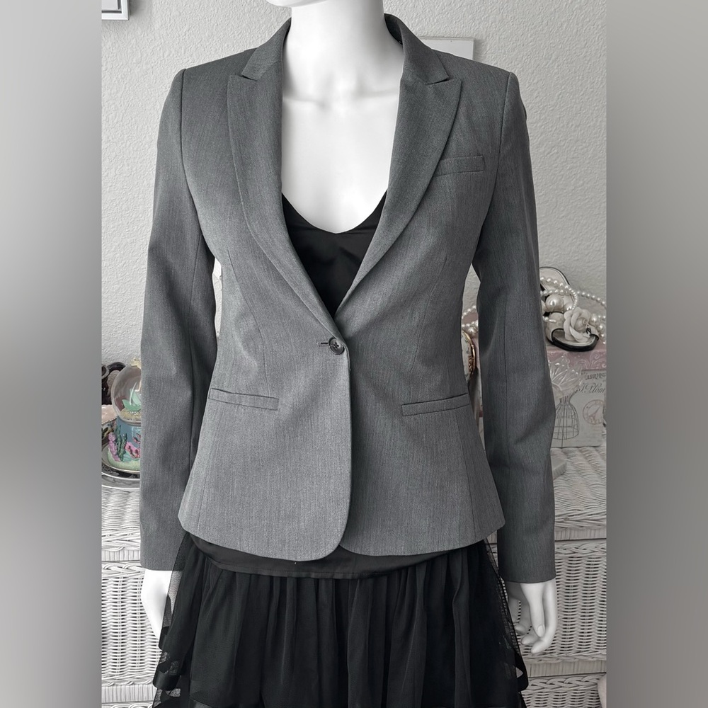 Banana Republic Classic Blazer Single Button in Grey Color Size 0 NWT